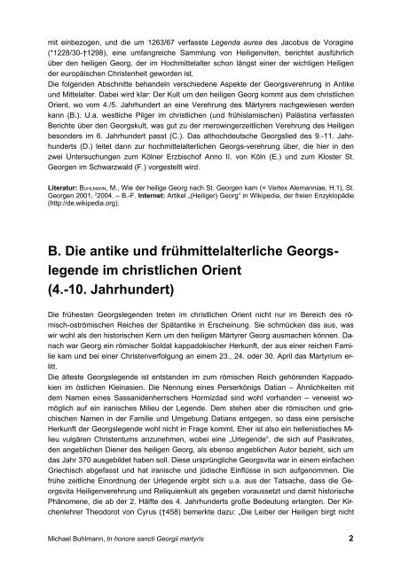 In honore sancti Georgii martyris - Michael-buhlmann.de