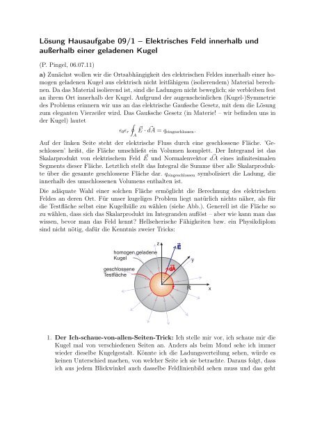 Lösung Hausaufgabe 09/1 – Elektrisches Feld innerhalb und ...