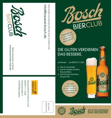 BIER CLUB - Brauerei Bosch