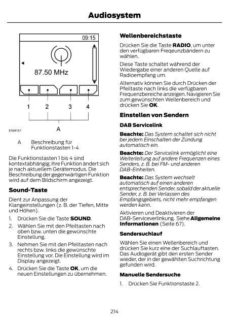 FORD B-MAX Betriebsanleitung