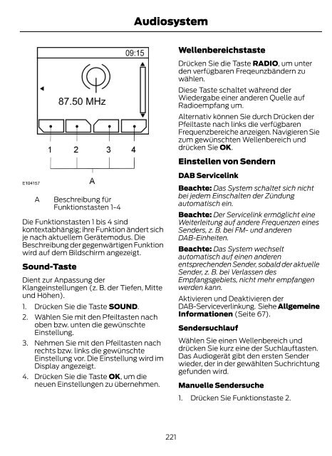 FORD B-MAX Betriebsanleitung