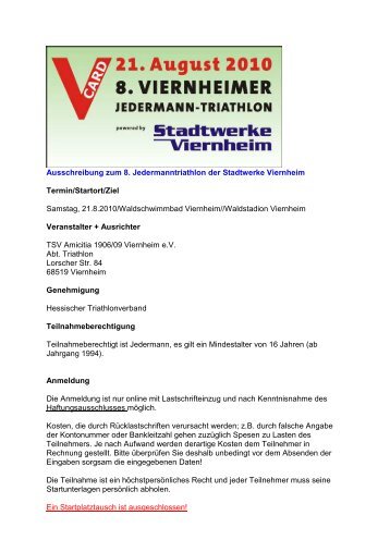 Jedermann - Triathlon Viernheim