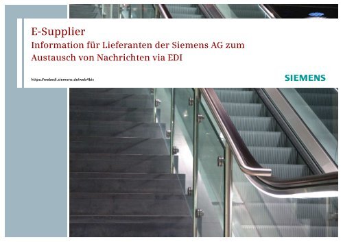 eSupplier Info für Lieferanten - Siemens