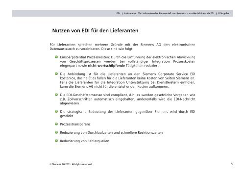 eSupplier Info für Lieferanten - Siemens