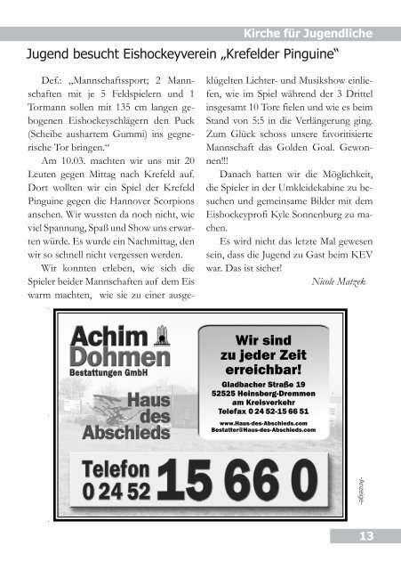 April / Mai 2013 - Evangelische Kirchengemeinde Gangelt, Selfkant ...