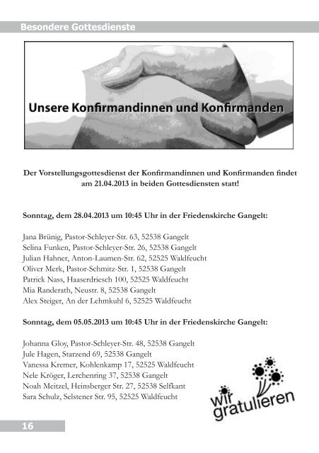 April / Mai 2013 - Evangelische Kirchengemeinde Gangelt, Selfkant ...