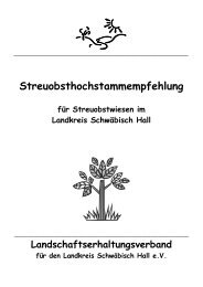 Sortenempfehlung für den Landkreis Schwäbisch Hall