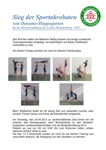 Link zum Bericht als pdf - Budoverein Dynamo-Hoppegarten
