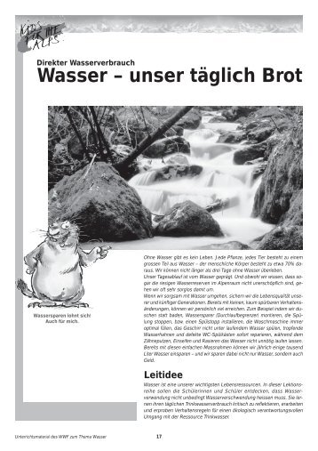 Direkter Wasserverbrauch: Wasser - unser täglich Brot