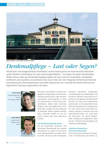 Denkmalpflege – Last oder Segen? - HEV Aargau