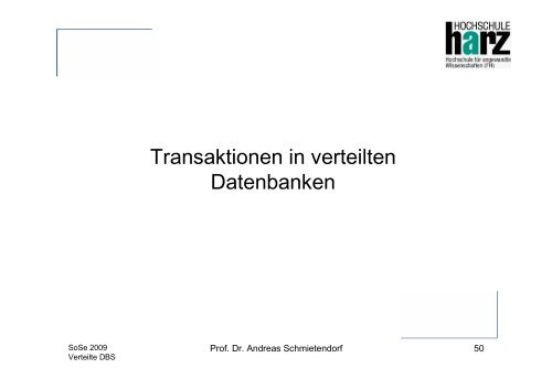 Besonderheiten verteilter Datenbanksysteme - Userpage