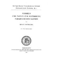 formeln und tafeln zur bestimmung parabolischer bahnen