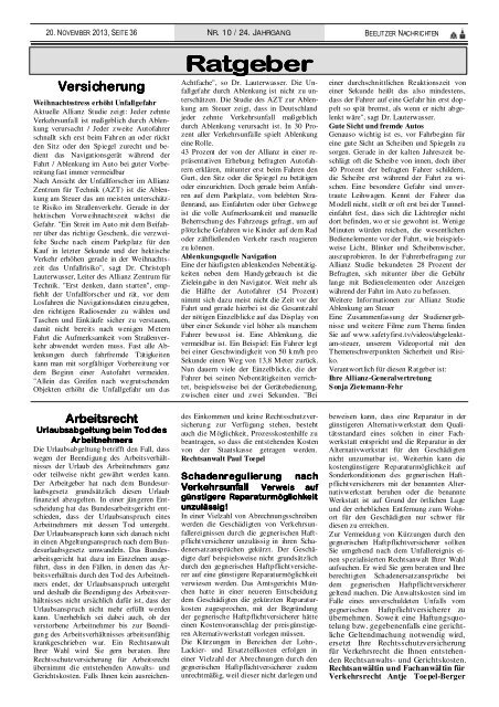 Beelitzer Nachrichten - November 2013