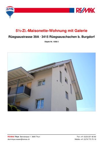 51/2-Zi.-Maisonette-Wohnung mit Galerie