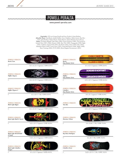 skateboard - BUYERS' GUIDE 2013