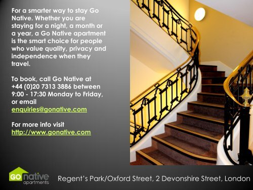 Go Native: Regent's Park/Oxford Street Brochure