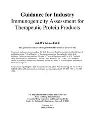 FDA Guidance for Industry - Immunogenicity Assessment for Therapeutic Protein Products