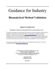 Bioanalytical Method Validation - Guidance for Industry - Draft Guidance 2013