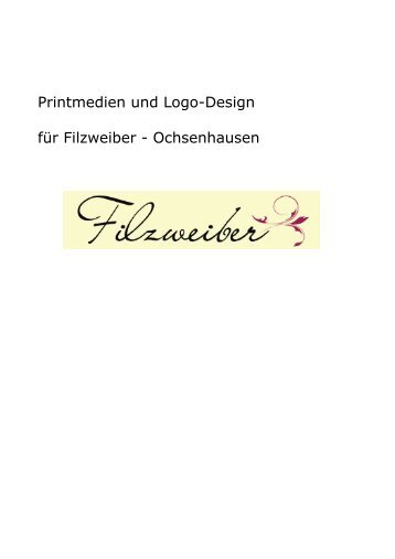 Printmedien und Logo-Design für Filzweiber - Ochsenhausen