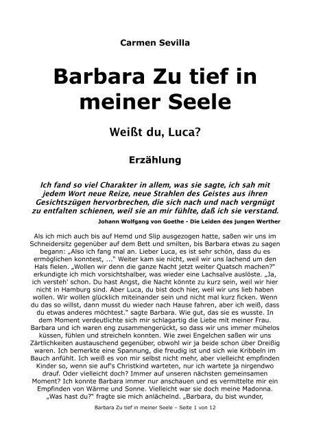 Barbara Zu tief in meiner Seele