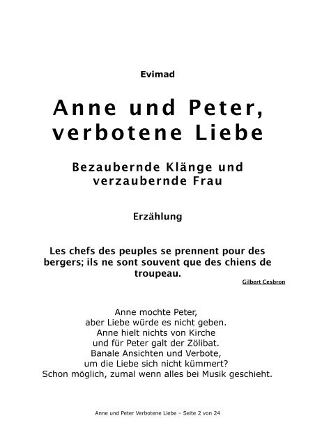 Anne und Peter  Verbotene Liebe