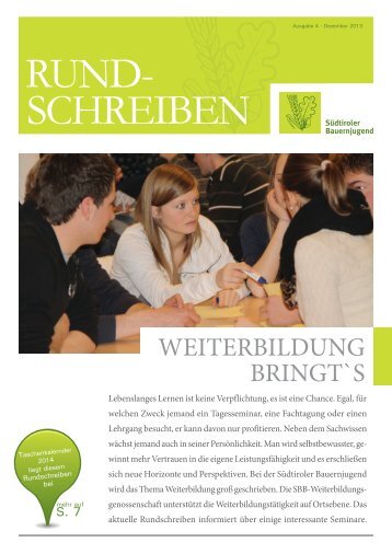 Rundschreiben Nr. 4 / 2013 der Südtiroler Bauernjugend 