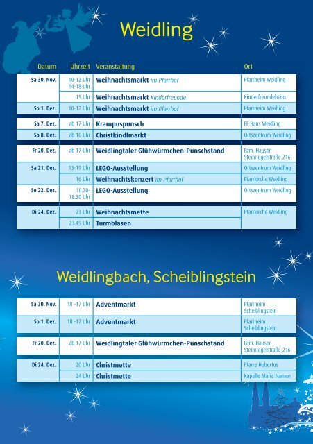 2013 Veranstaltungen in Klosterneuburg Stadt und allen Ortsteilen