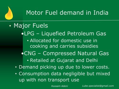 Base Oil & Lubricants Opportunity in India in 2010-11