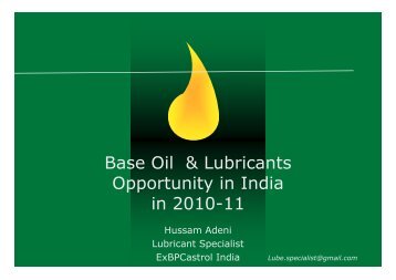 India Base oil and Lubricant Market 2010 