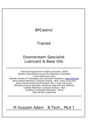 BPCastrol Trained Downstream Lube Specialist