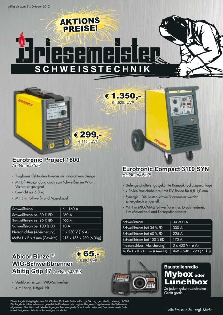 Aktionsflyer August 2012 - Briesemeister