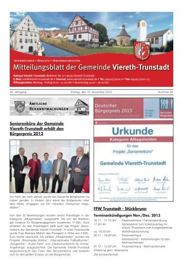 Mitteilungsblatt Viereth - 15.November 2013