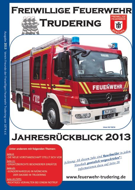 Jahresrückblick 2013 | Freunde der Freiwilligen Feuerwehr Trudering von  1874 e.V.