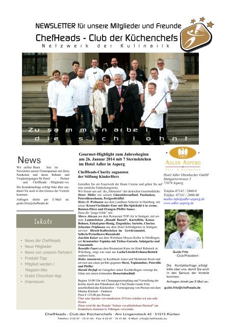 ChefHeads - Club der Küchenchefs News / Dezember 2013