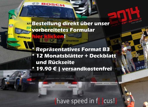 {have speed in focus!} Sonderausgabe - Kalender DTM 2014