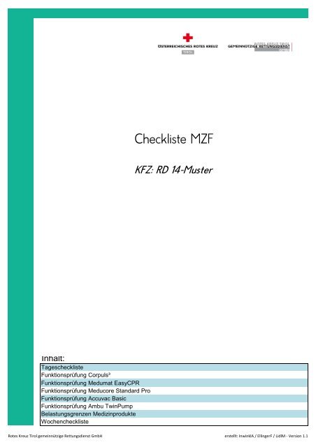 Checkliste MZF v1r1