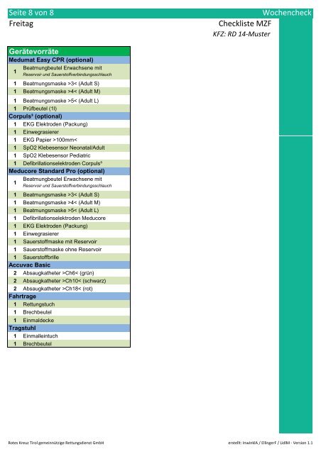 Checkliste MZF v1r1