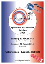 Spielwaren Rickenbacher Kids-Cup 2014 - Unser Turnierprogramm