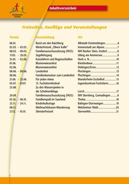 Familien-Programme 2013 im Schwäbischen Albverein.