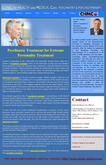 Psychiatric Treatment for Extreme Personality Treatment