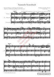 Wolfgang Amadeus Mozart: Nannerls Notenbuch, Bearbeitung für zwei Violinen und Violoncello
