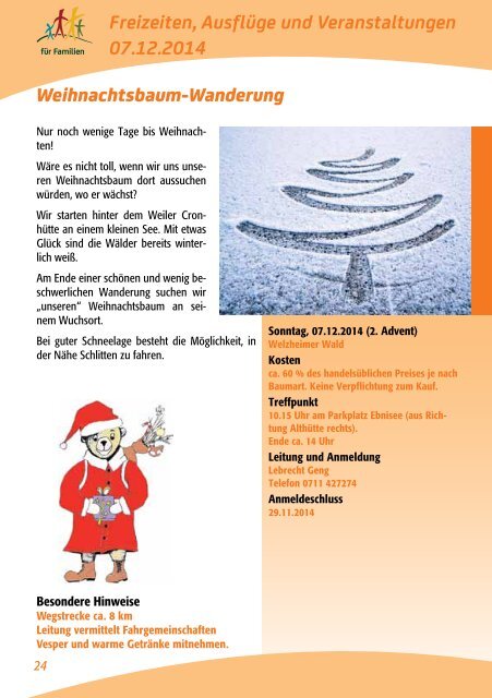 Familien-Programme 2014 im Schwäbischen Albverein.