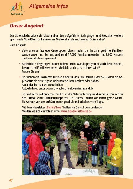 Familien-Programme 2014 im Schwäbischen Albverein.