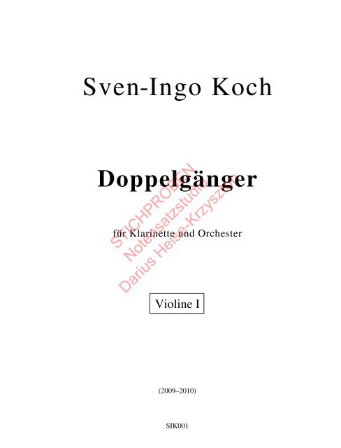Sven-Ingo Koch, Doppelgänger, Violine 1