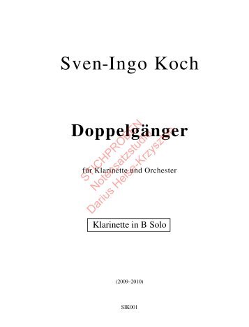 Sven-Ingo Koch, Doppelgänger, Klarinette solo 