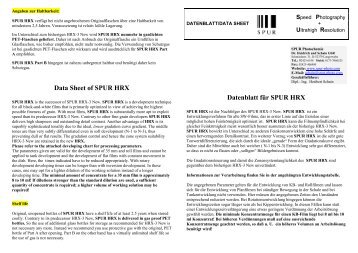 Data Sheet of SPUR HRX Datenblatt für SPUR HRX