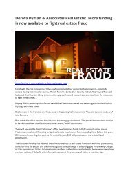 Dorota Dyman & Associates Real Estate:  More funding is now available to fight real estate fraud