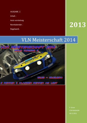 VLN-Meisterschaft 2014 Nr.1