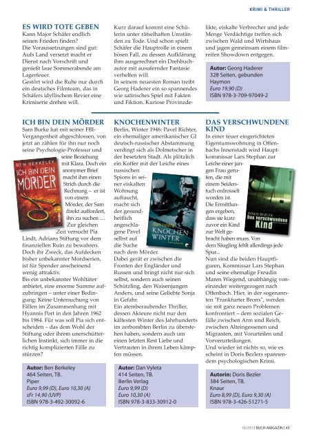 Buch Magazin Oktober 2013