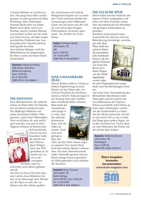 Buch Magazin Oktober 2013